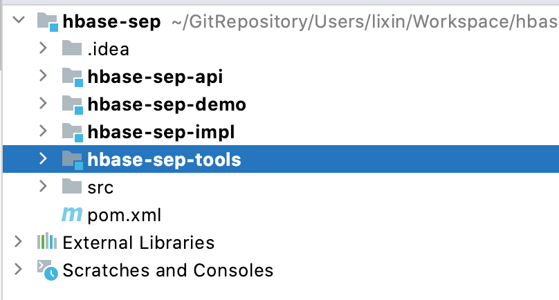 "HBase Sep项目结构"